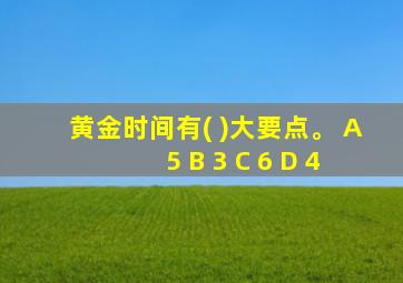 黄金时间有( )大要点。 A 5 B 3 C 6 D 4